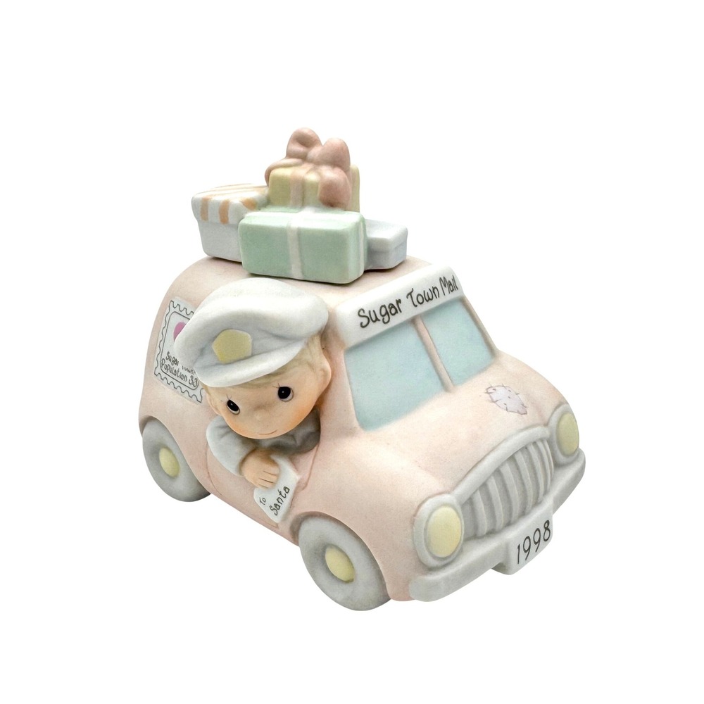 Precious Moments 1998 Sugar Town Mail Truck Figurine 456217 Enesco Pink Van